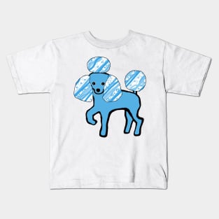 Poodle -- Blue Kids T-Shirt